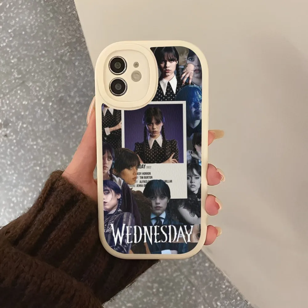 W-Wednesday A-Addams Phone Case Hard Leather For IPhone 14 13 12 Mini 11 14 Pro Max Xs X Xr 7 8 Plus Fundas