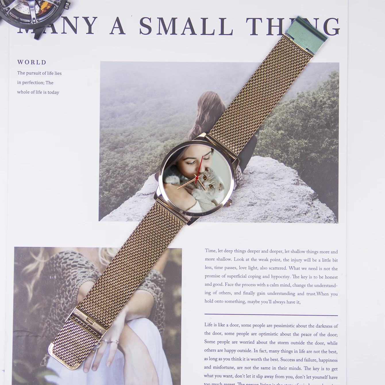 Men's Custom Rose Gold Quartz Watch