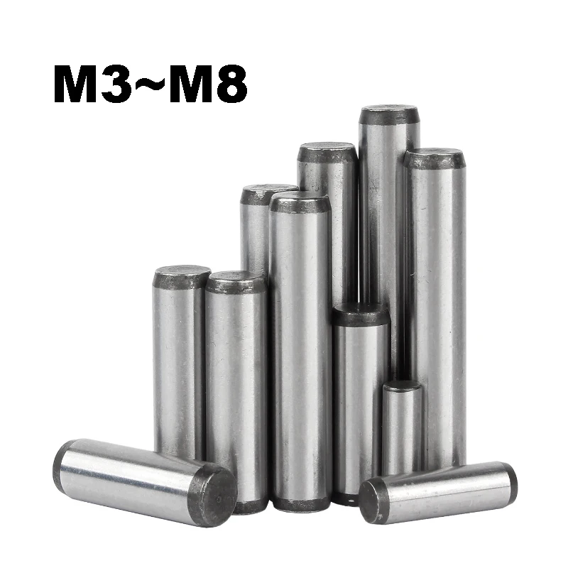 5~20Pcs 45# Steel Uenched Single Head Internal Thread Cylindrical Pin M3 M4 M5 M6 M8 Cylindrical Dowel Pins Fixed Pin