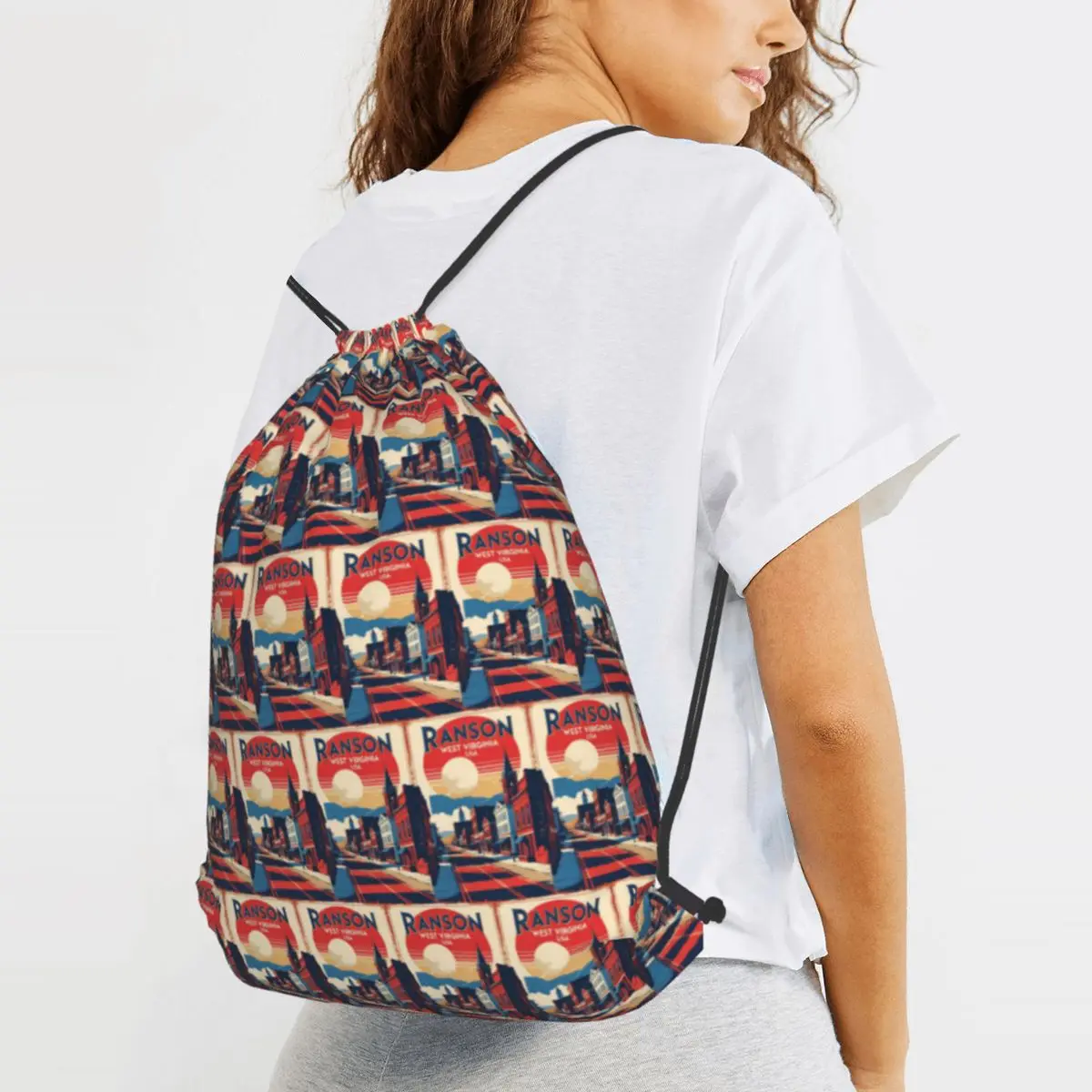 

Ranson West Virginia 1950s USA Backpacks Casual Drawstring Bags Shoes Bag Book Bags for Travel Students