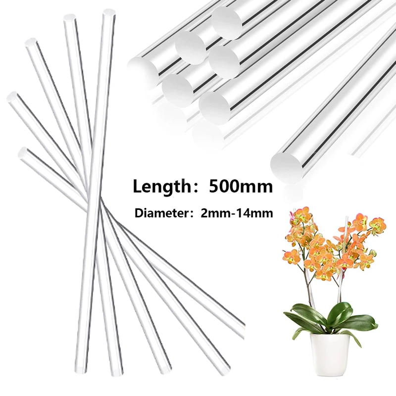 

5/3/1pcs Clear Acrylic Rod 2/3/4/5/6/8/10/12/14mm Diameter Round Solids Bar round rod Acrylic Sticks 500mm Length For DIY Party
