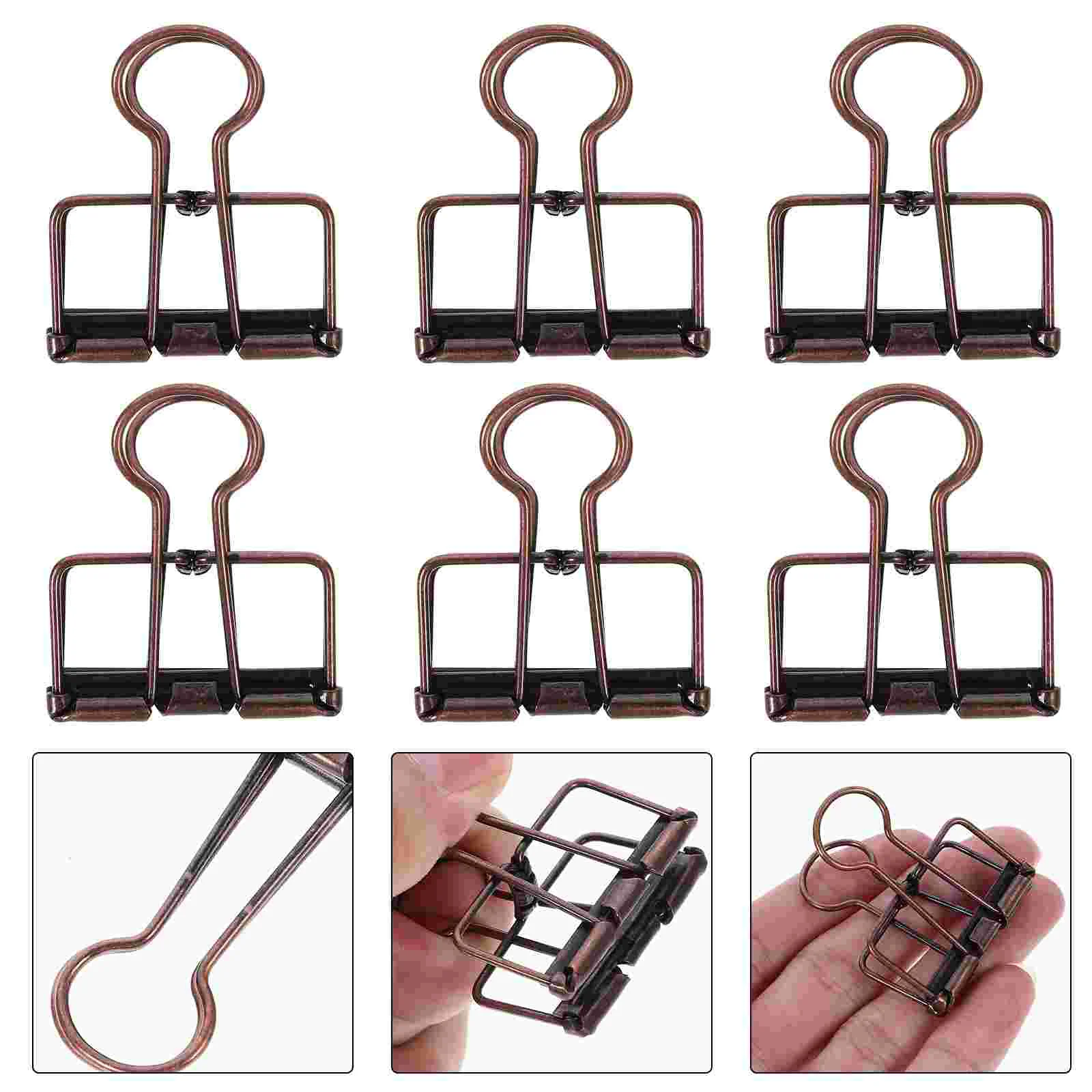 10 Pcs Metal Document Book Binder Clip Paper Clamps Office Clips Supplies Storage Supply Alloy For