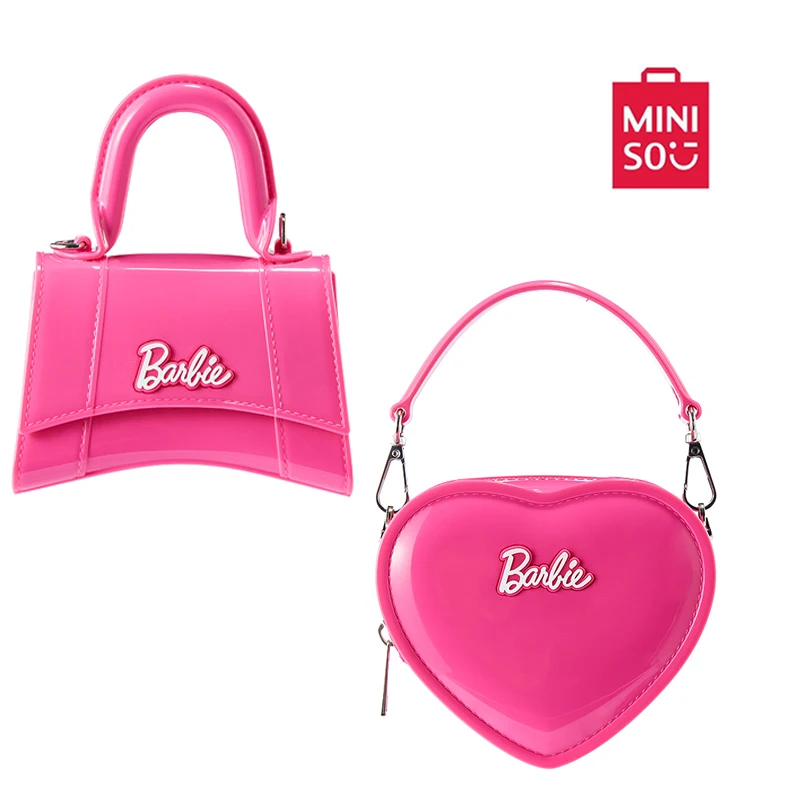 Miniso Barbies Series Love Jelly Pack Girl Fenins Wind Dressing Periphery Handbag Fashion Light Carry Kawaii Shoulder Bag