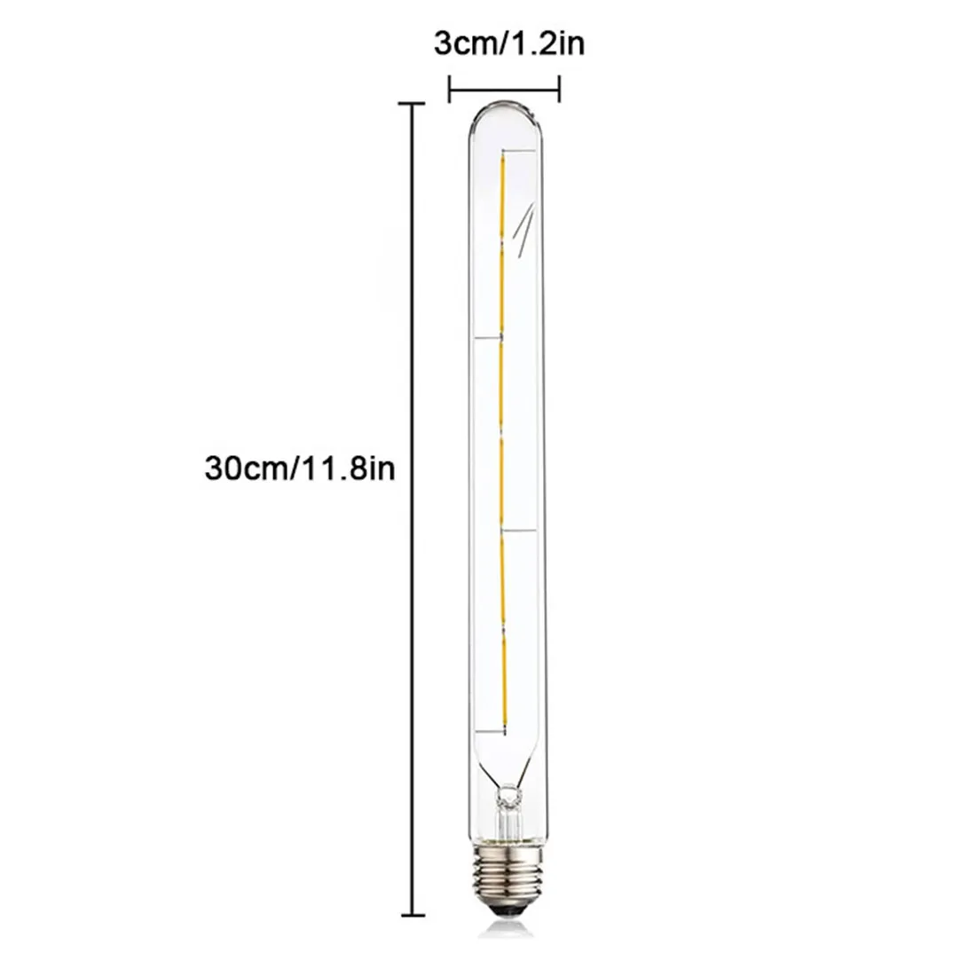 Vintage 110V 220V 6W T300 LED Filament Bulb 2700K warm white 6000K cold white Long Tubular E27 Edison Light Bulb 120V 240V Light