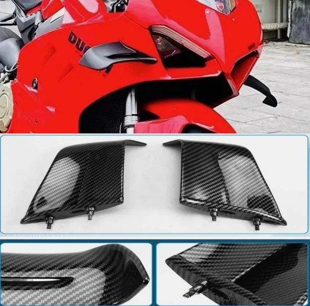 Carbon fiber coating Winglet Wing Winglets Wings Spoiler Fxed Fit For DUCATI Streetfighter V4 V4S V4SP 2020-2023 V2 2022-2023