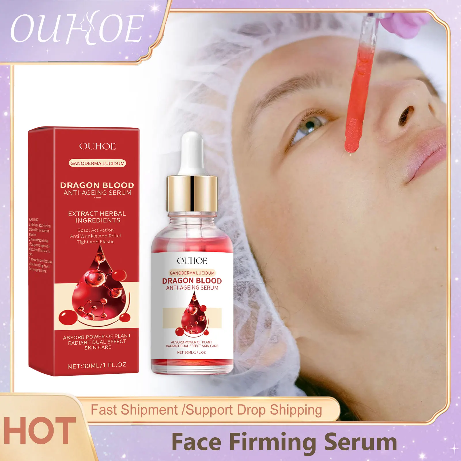 Dragon Blood Face Serum Rejuvenation Anti Ag-ing Brighten Skin Moisturizer Nourish Firming Essence Lifting Face Tightening Serum