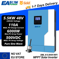 EASUN 3.5KW 5.5KW Solar Inverter AC 220V DC 24VDC/48VDC MPPT 110A 500VDC PV Input Pure Sine Wave Hybrid Inverter with WiFI