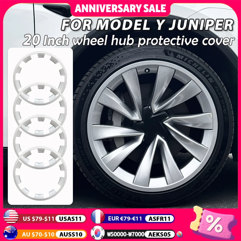 

Для Tesla Model Y Juniper 2025 20-дюймовый обод, защита ступицы колеса, защитные накладки на колесо, аксессуары, авто, внешний ABS