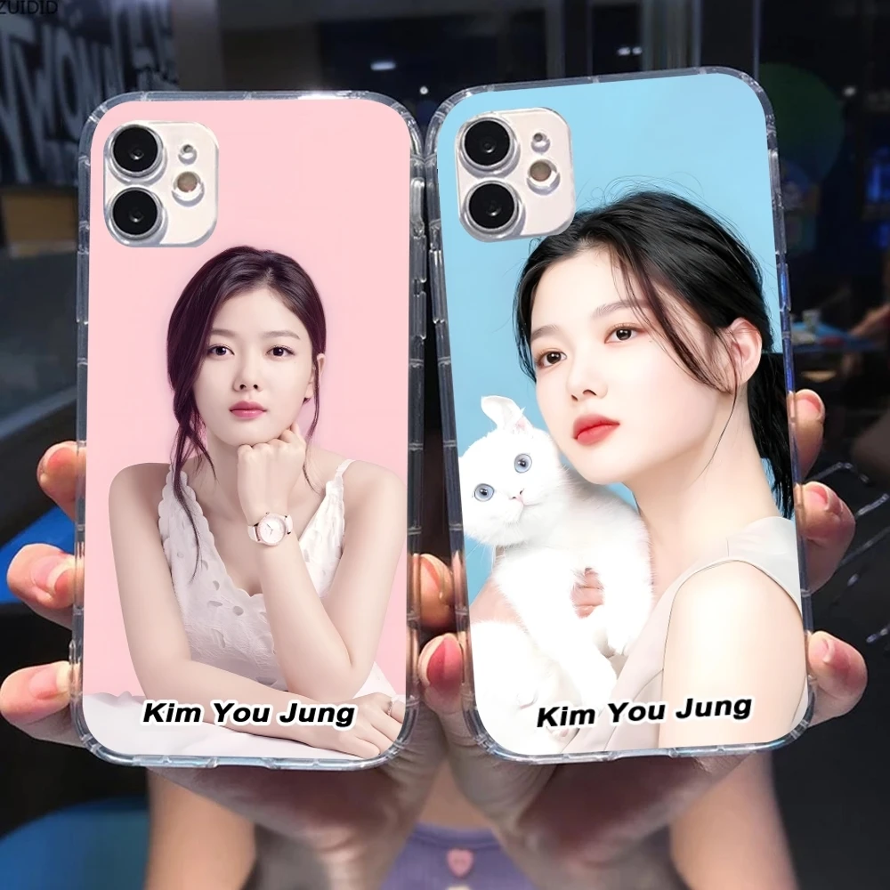 KPOP Kim You Jung Mobile Cell Phone Case for iPhone 16 15 14 13 12 11 X XR XS 8 Pro Max Plus Mini Clear Transparent Cover Shell