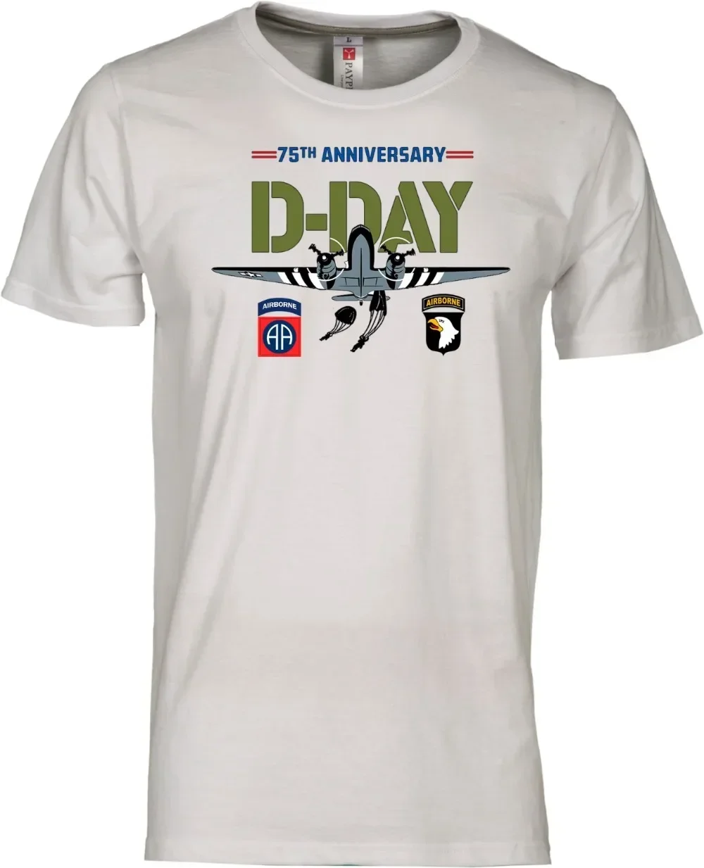 Shirt 75Th Anniversary D-Day Normandy Airborne T-Shirt White on Sale New Fashion New Summer Printing Funny Men's Biker T Shirts
