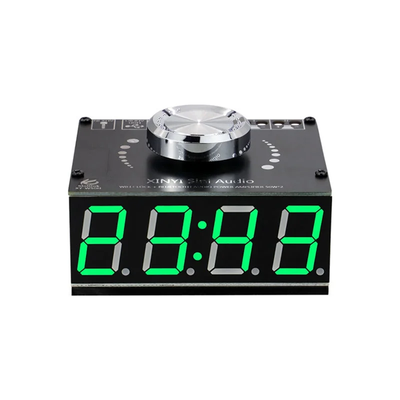 FULL-XY-W50H HIFI Level 50Wx2 Stereo Bluetooth Digital Amplifier Module With WIFI Timing Clock BT5.0 Audio Module DC8-24V Replac