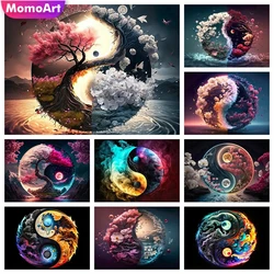 MomoArt Tree Diamond Embroidery Fantasy Landscape Picture Rhinestones DIY Moon Painting Tai Chi New 2024 Mosaic Wall Art