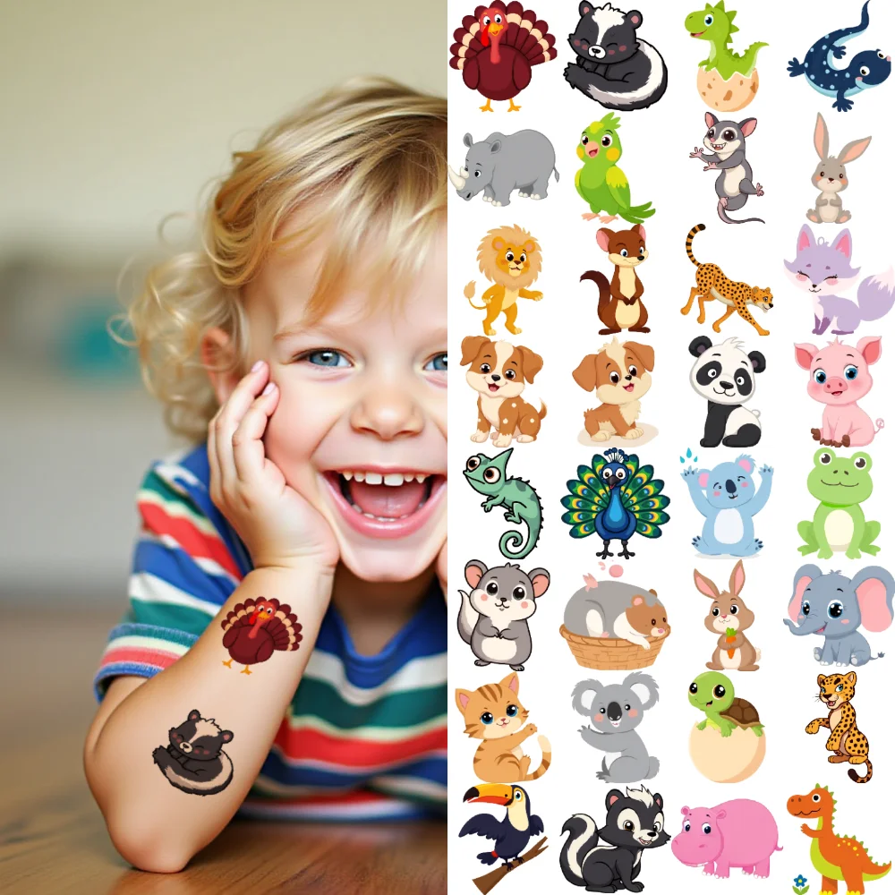 

54pcs Temporary Tattoo Temporary Tattoo Stickers Ostrich Peacock Toucan For Girls Cheeks Arms