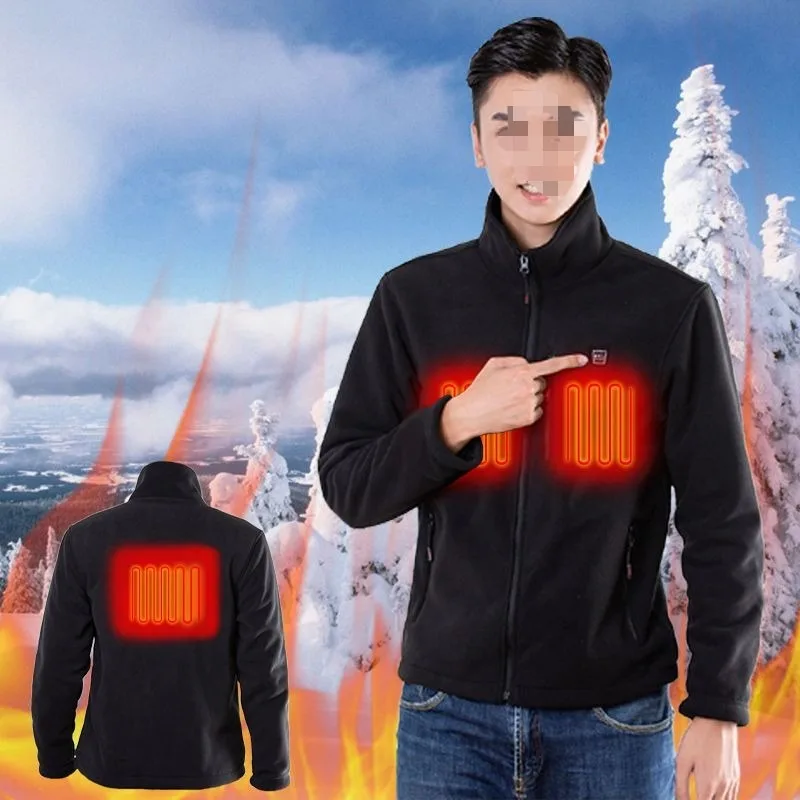 Rechargeable electric heating jacket Heating warm clothing Heating jacket Windproof and waterproof Men's winter warm