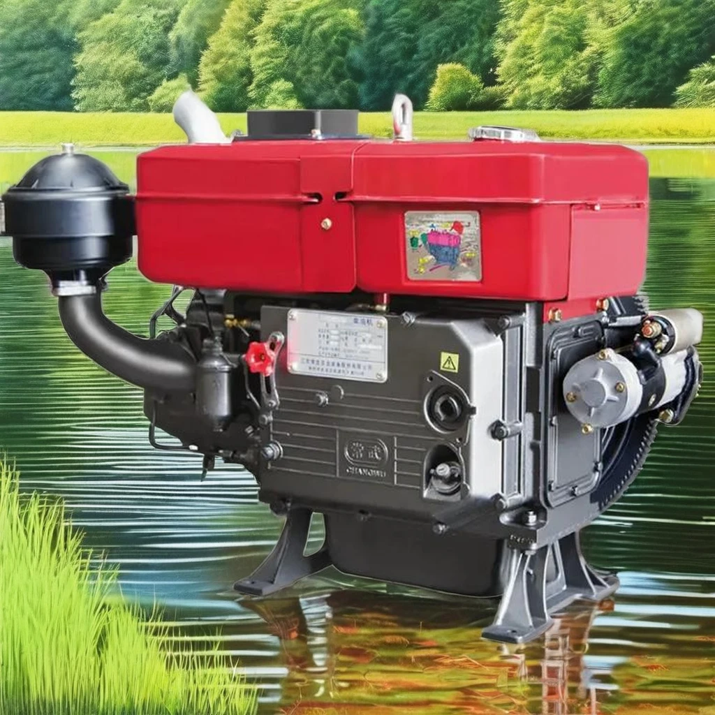 Direct Supply From Chinese Manufacturers New Monocylindre Diesel Engine Water Cooled Engine With Core Components Motor Pump Gear