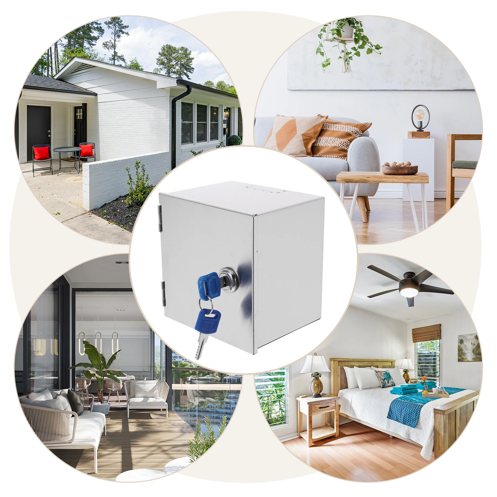 Heavy-Duty Stainless Steel Socket Protection Box Lockable Anti-Theft Outdoor Electrical Outlet Cover Weatherproof Protector