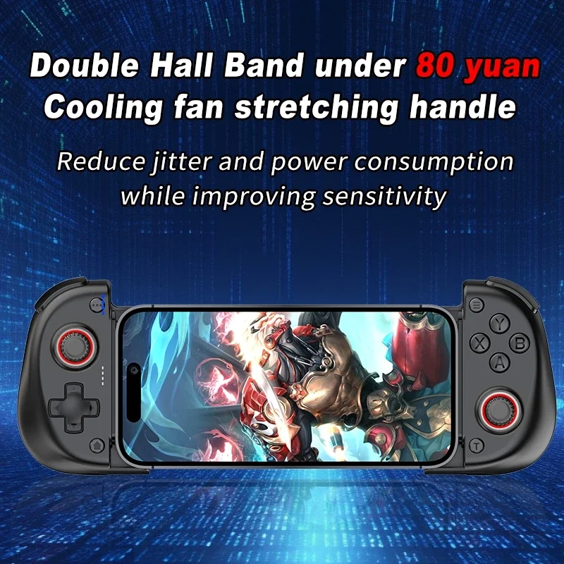 Mobile Phone Gaming Controller Turbo Bluetooth-Compatible Mobile Game Controller Cooling Fan Dual Hall Vibrating Gamepad