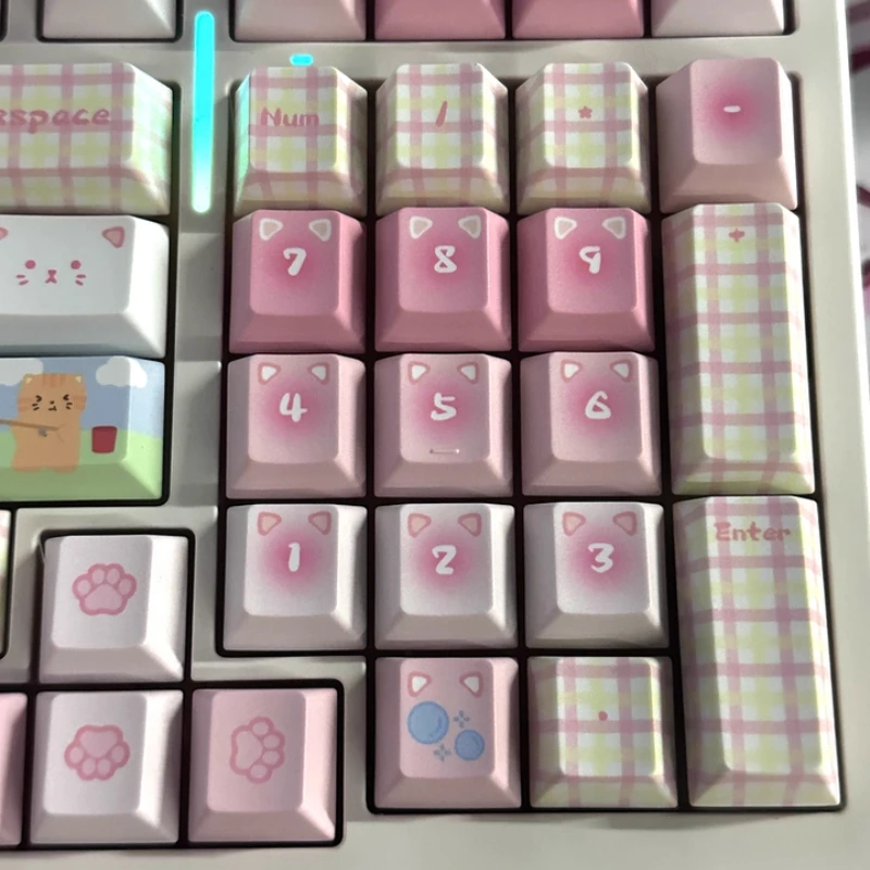 

FKKeysCat Team Keycaps Custom PBT Sublimation Cherry/COA Profile Key Cap Cute Cartoon Anime Point Keycap for Gamers MX Switch