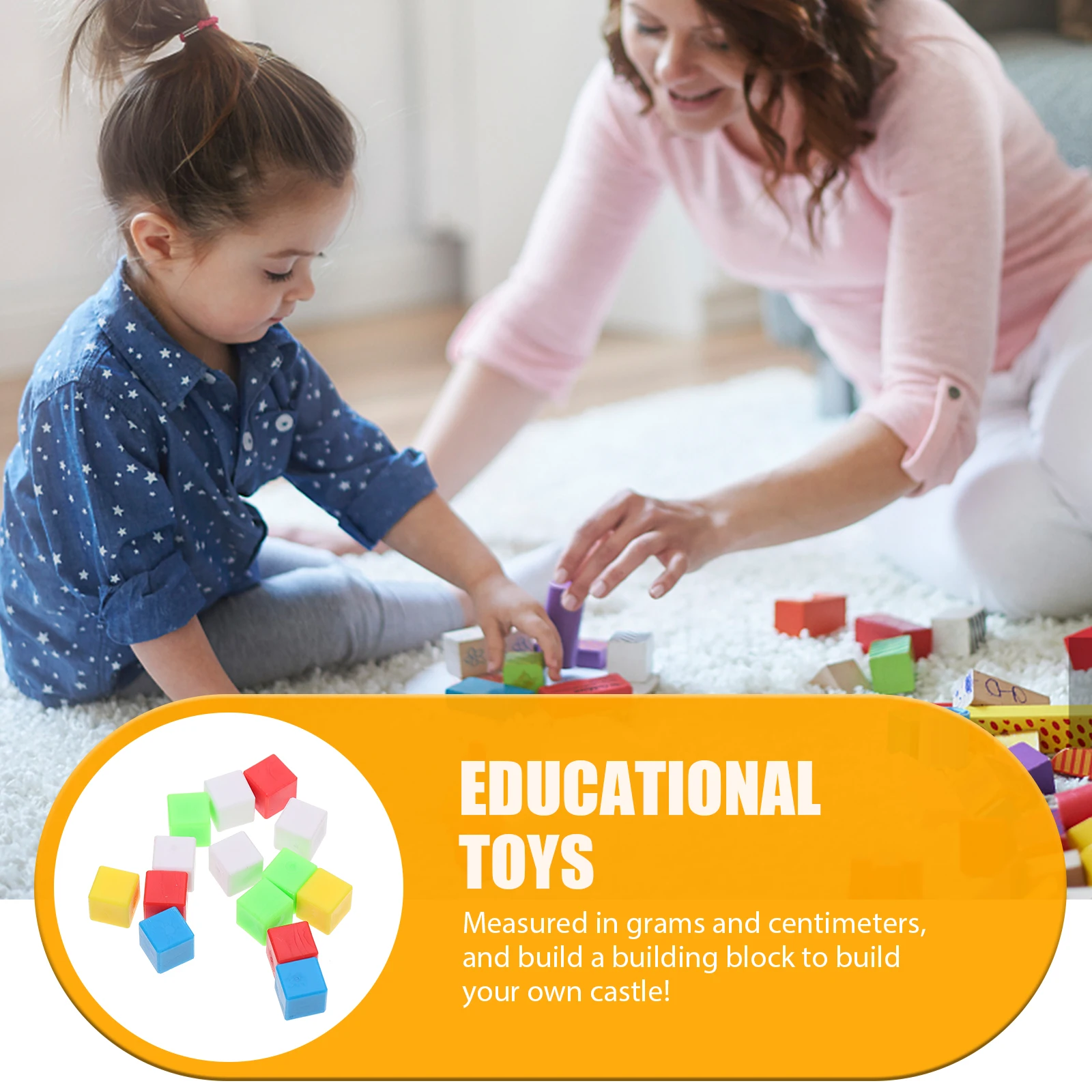 

200 pcs Plastic Blocks Mathematical Geometry Teaching Aids Craft Cubes Preschool Kids Shape Recognition Educational Toys