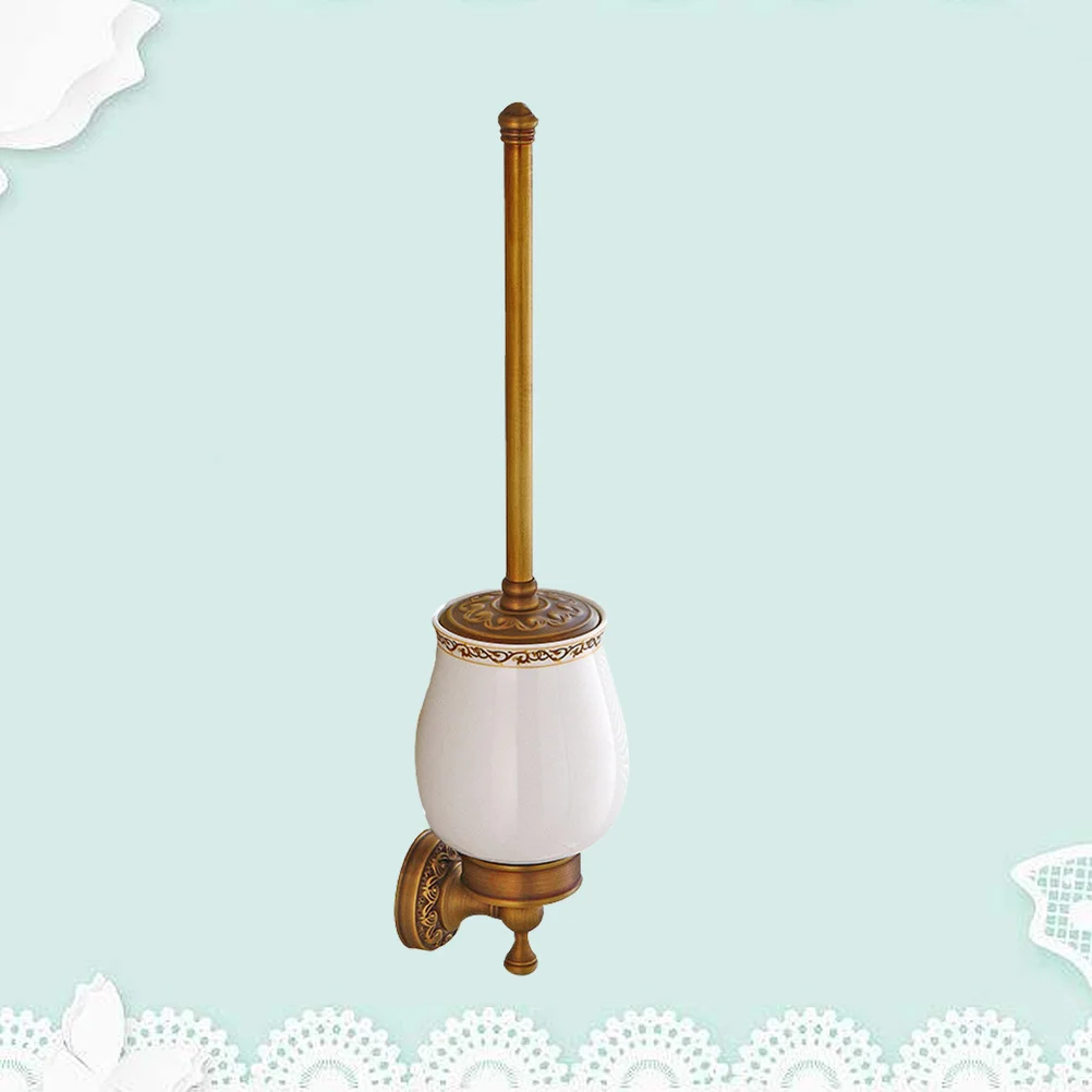 

Copper Toilet Bowl Cleaner Kit Compact Brush and Holder Soft Bristles Thorough Cleaning No Odor Bathroom