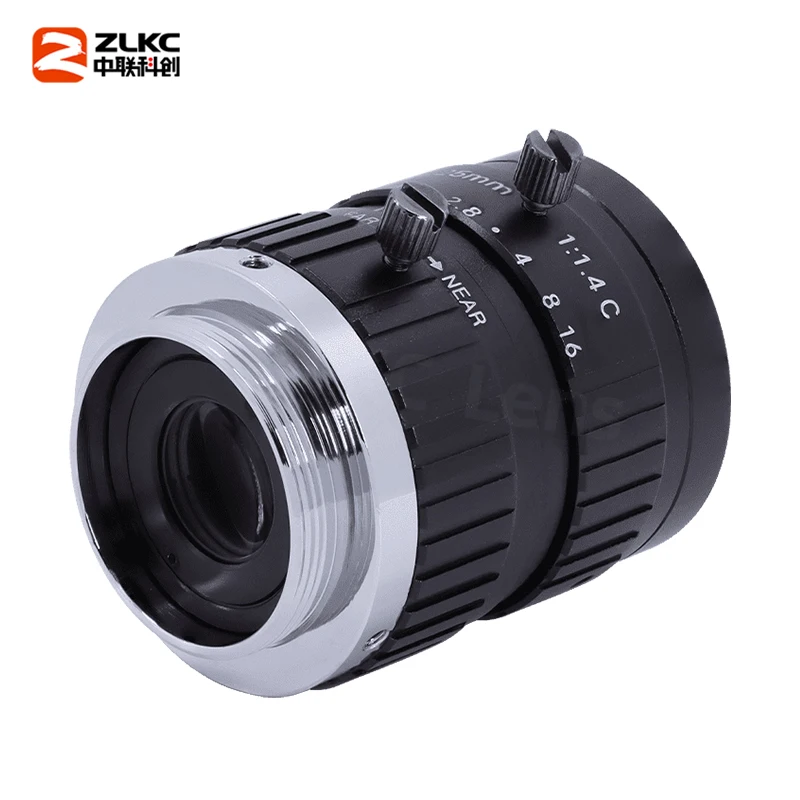 ZLKC 25mm Fixed Focus Lens 5MP cctv lente F1.4 Manual Iris objectifs C Mount Lens 2/3'' lenses & accessories Industrial Cameras