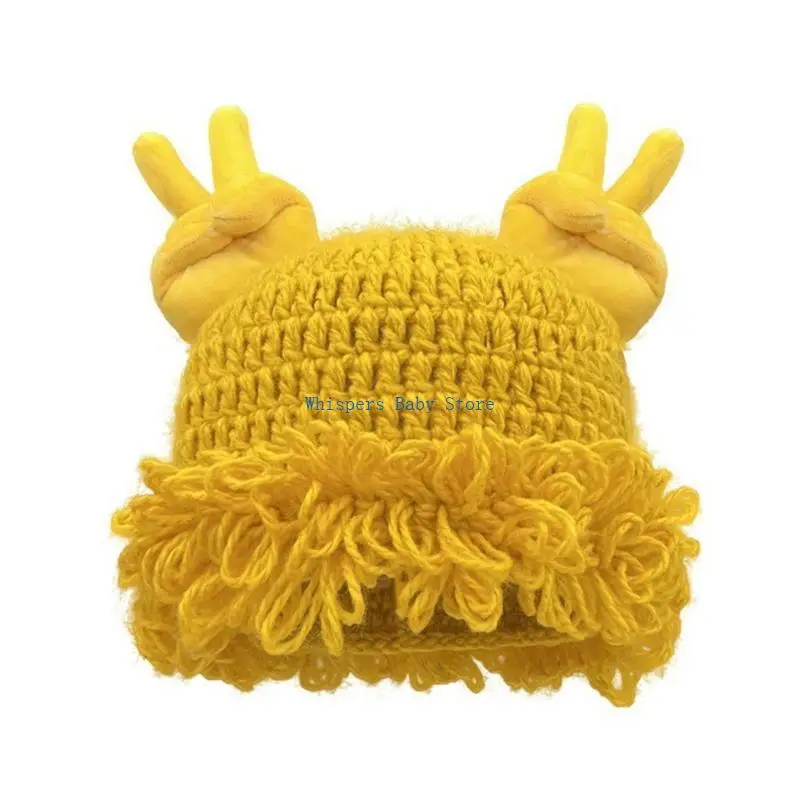 U90E Stretchy Hat Warm Polyester Fabric Cartoon Dressing Up Accessory Halloween Costume Hat Winter Cap For Teens Adults