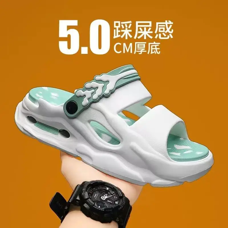 

High Quality Men Slippers Fashion Thick Sole Couple Slippers Womens Beach Indoor House Shoes Sneaker Non-slip Sports Sandals Men