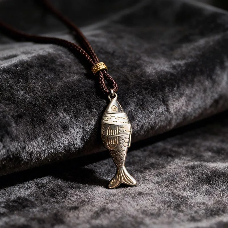 Vintage Fish Spiral Vortex Pendant Long Adjustable Leather Cord Necklace for Women Men Unisex Boho Charm 2026 New Trendy Jewelry