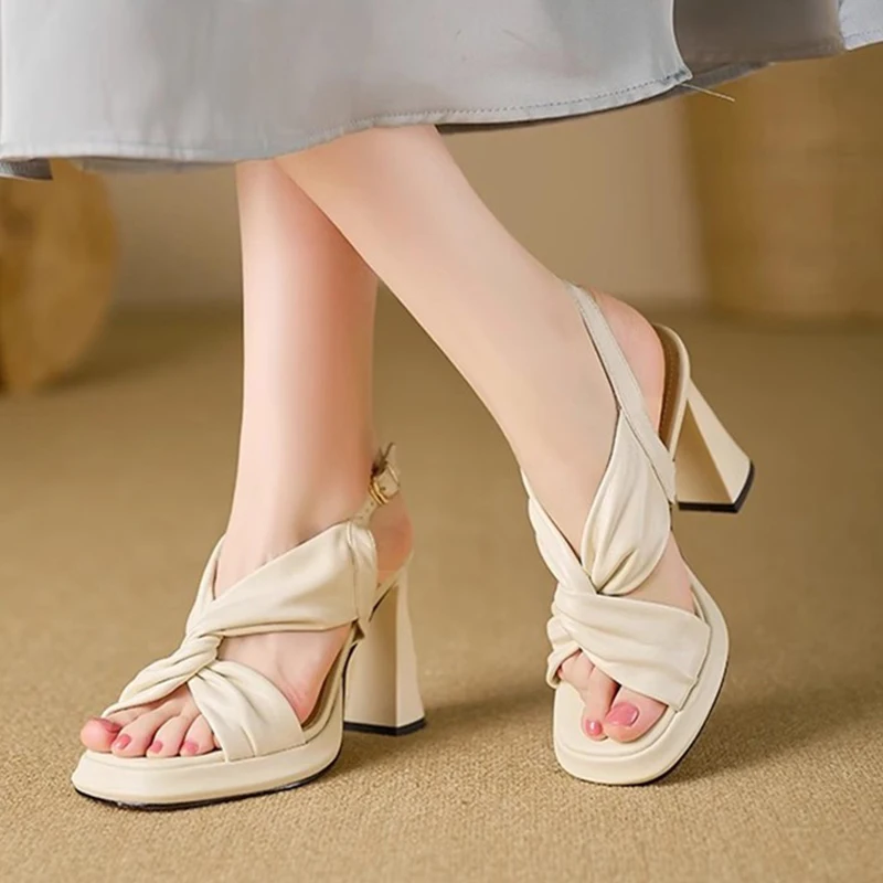 

Women Platform High Heels Sandals Chunky Summer Shoes Woman 2026 Fashion Walking Beach Shoes Casual Flip Flops Mujer Sandalias