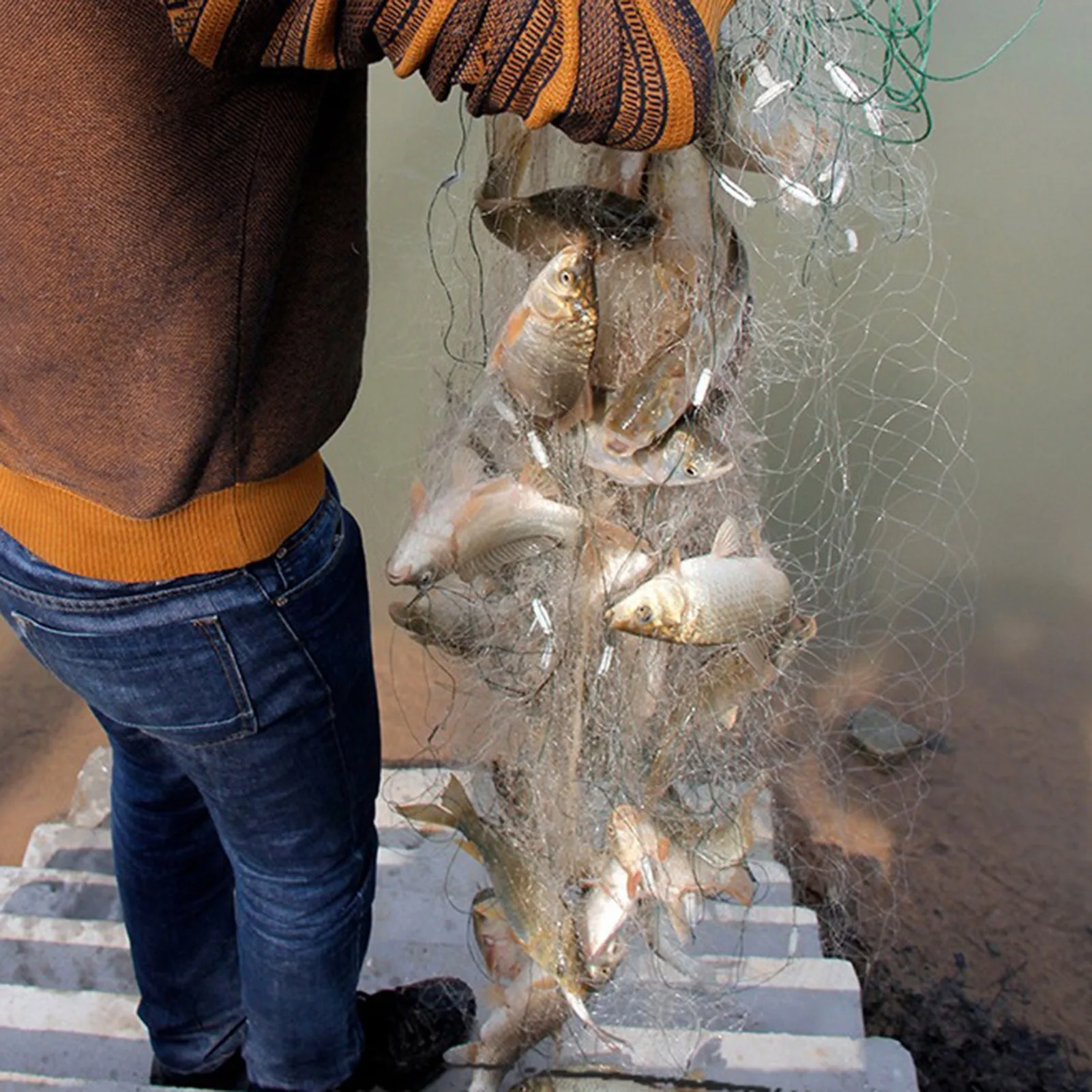 المهنية الصيد يلقي صافي معدات الصيد قوي ودائم المحمولة سهلة رمي شبكة الصيد لاستخدام بركة النهر الصيد البحري