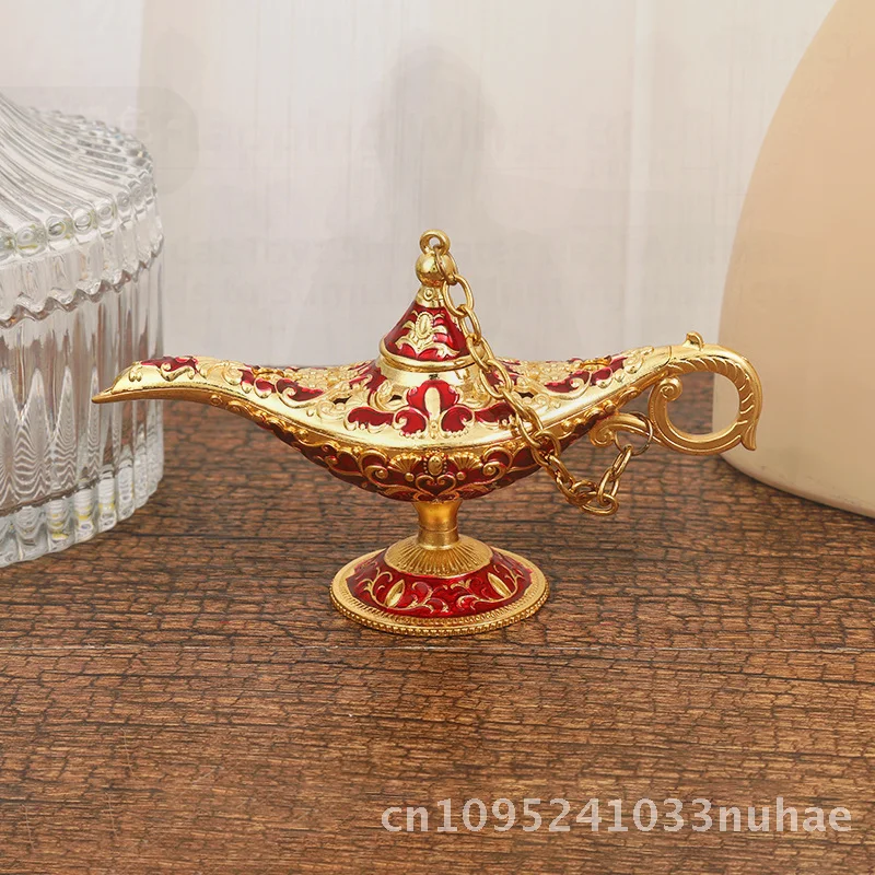 

Aladdin's Magic Lamp Extra Small 12*6.8 Metal Wishing Lamp Art Ornament Retro European Craft Home Furnishing Alloy Utensil