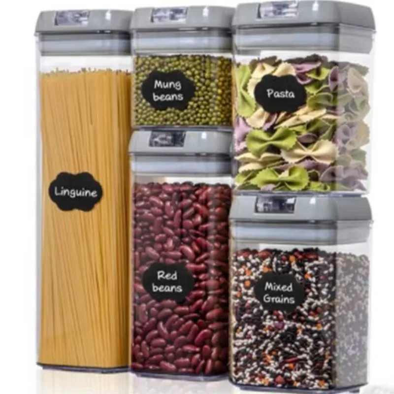 Five-piece portable plastic storage box coarse grain snack storage function home school kitchen sealed kitchen storage