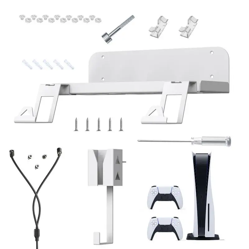 For PS5/PS4 Game Controller Wall Mount Shelf PS5 Host Stand Handle Headset Storage Rack Joystick Holder Brackets PS5 Accessories