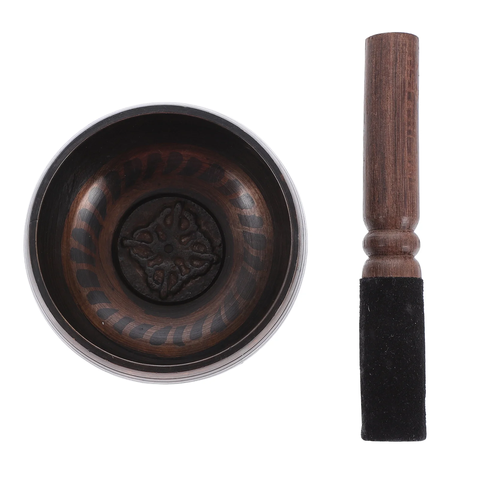 Buddha Sound Bowl Meditation Wooden Rod Music Desktop Decorations Singing Copper Yoga