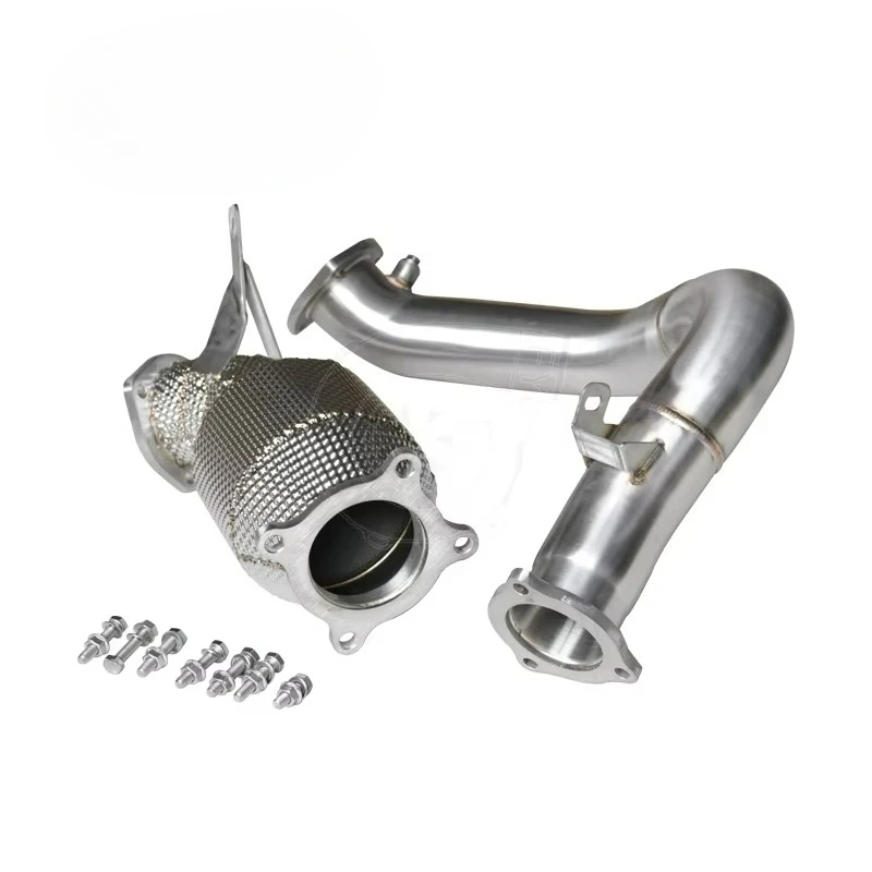 

Catted Downpipe & Front Pipe for Audi A4 A5 A6 A7 Q5 2.0T B9 B9.5 with Heat Shield