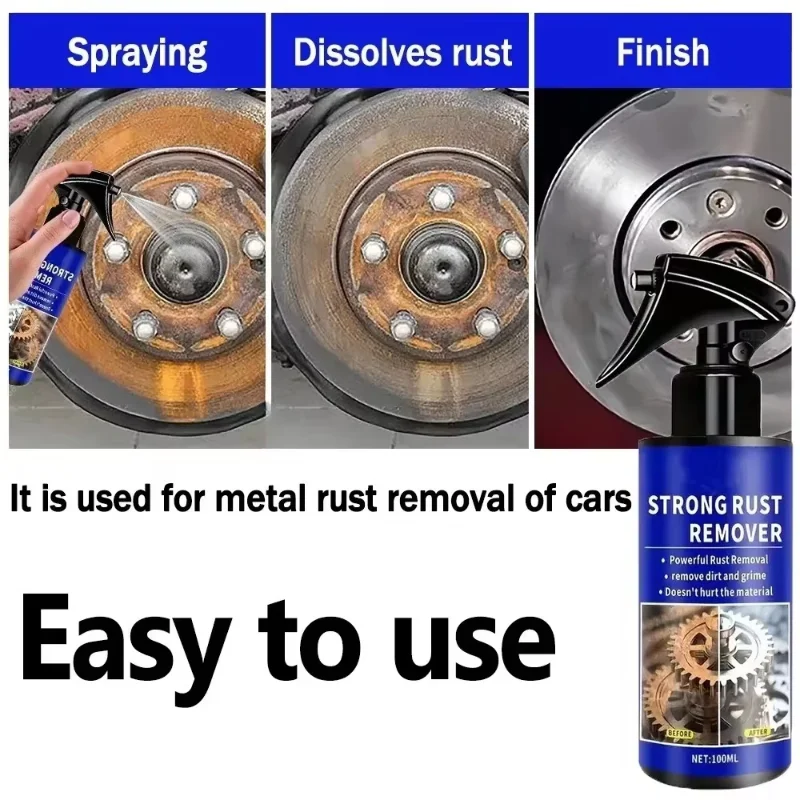 1/3 Pcs Car Rust Remover Spray Clean Metal Iron Quickly Auto Exhaust Pipe Rust Spray Auto Stain Removal Agent Multifunctional