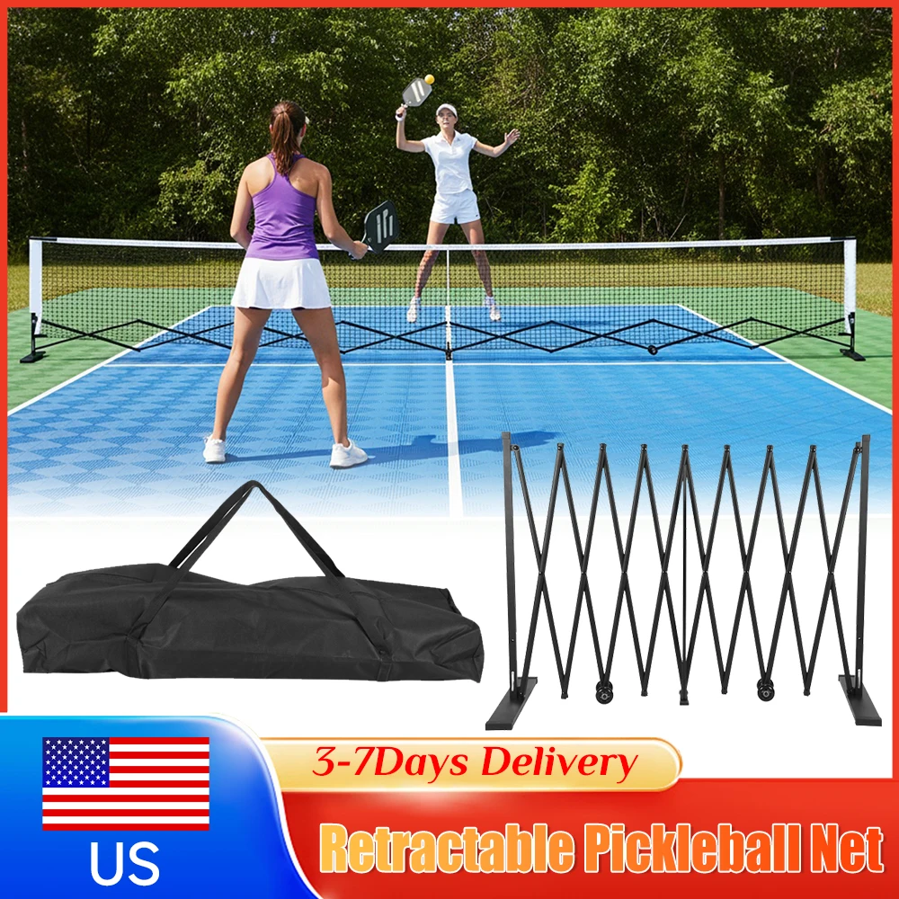 

Steady Metal Frame 22FT Pickleball Tennis Net Portable Retractable Free Assembly with Carry Bag for Indoor Outdoor Practice Game