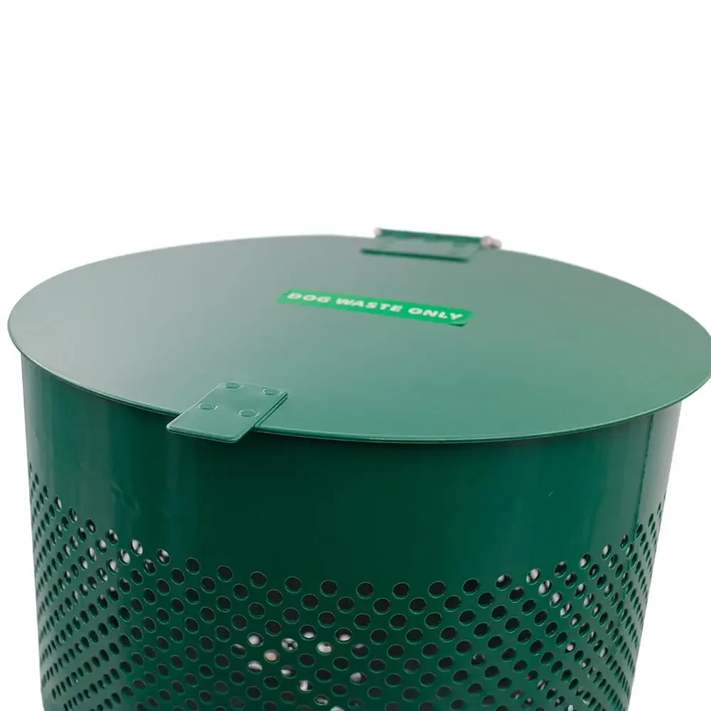 - Aluminum Outdoor Trash Can, 10 Gallon, Gloss Green | Rust-proof 10-gallon aluminum outdoor trash can, post or wall mount, buil