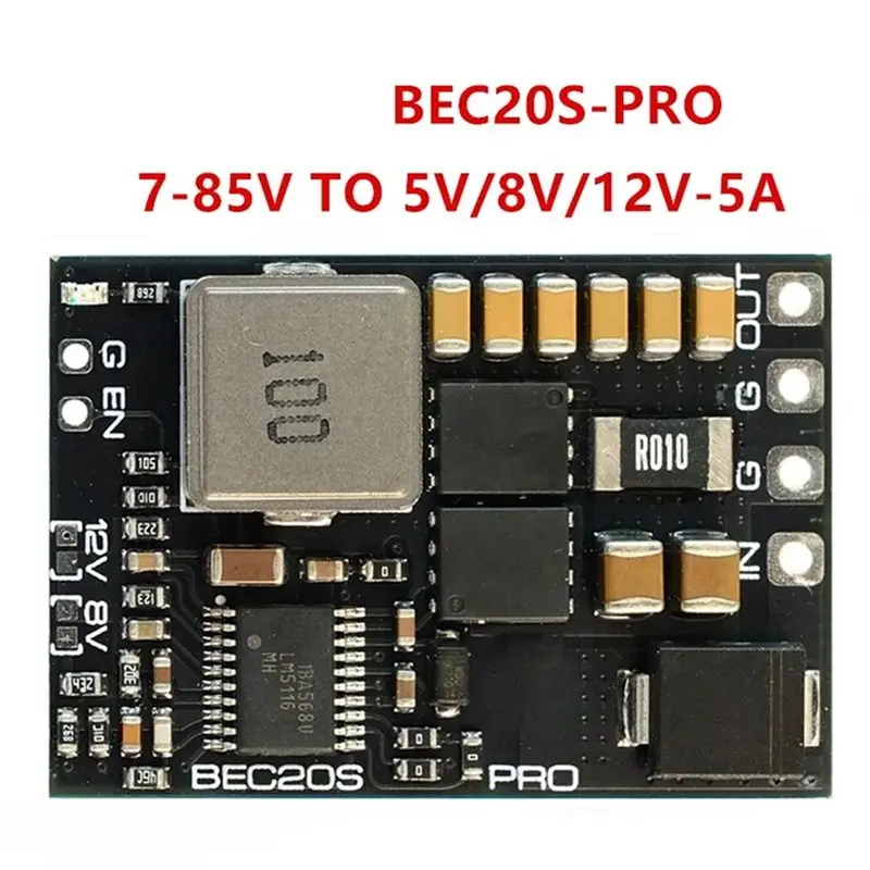 【ELECTRONIC-ACCESSORIES】BEC20S-PRO For FPV RC Fixed Wing Multi-Rotor Drone Boat 7-85V To 5V/8V/12V-5A Voltage Regulator BEC Powe