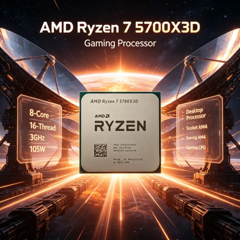 AMD Ryzen 7 R7 5700X3D Computer Processor 8 Cores 16 Threads 3.0GHz Up to 4.1GHz 105W AM4 DDR4