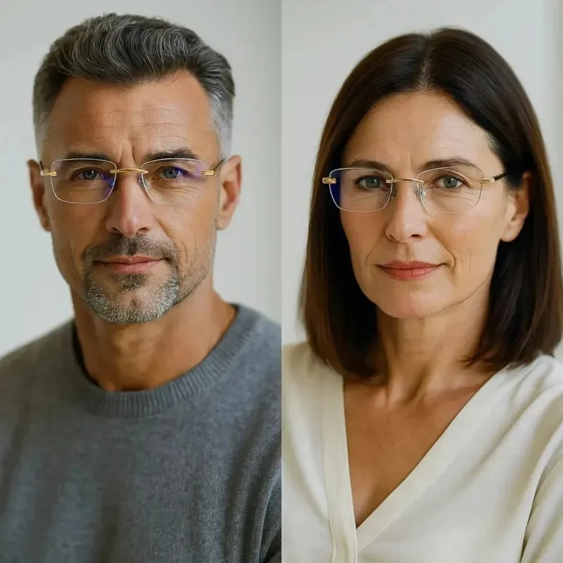 Rahmenlose Anti-Blaulicht-Lesebrille für Damen und Herren, Presbyopie-Brille, Dioptrien +1,0 +1,5 +2,0 +2,5 +3,5 +4,0 – Detail 5