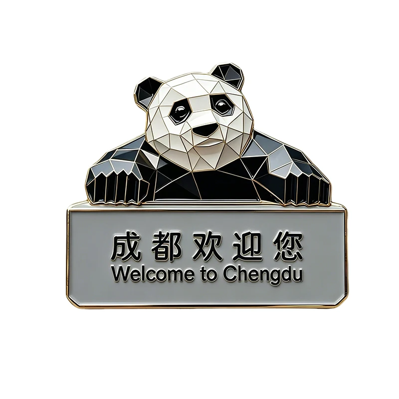 I'm In Fridge Magnet Cultural And Creative Metal Magnetic Sticker Welcome To Chengdu Tourist Souvenir Gift