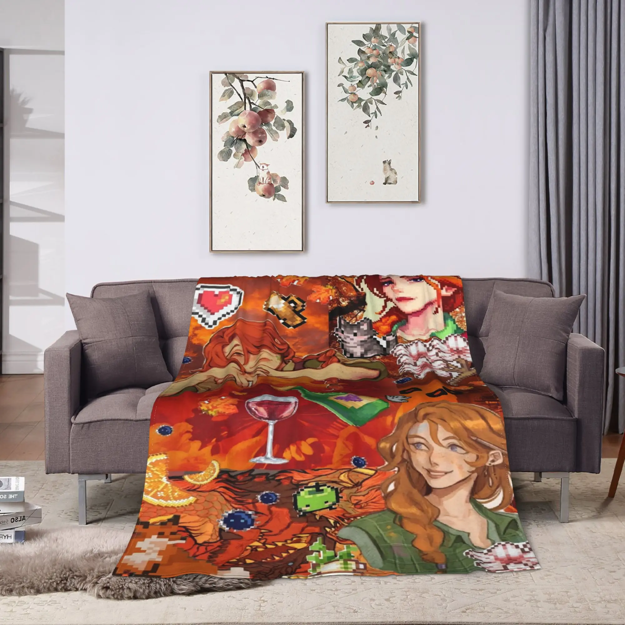 Stardew Valley Warm Blanket  Camping Plush Throw Blanket Fashion Couch Chair Flannel Bedspread Sofa Bed Cover