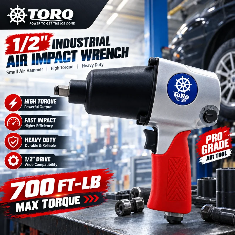 Impact Wrench Tools 1/2 Inch Industrial Grade Pneumatic Impact Mechanical Installation Wrench High Torque Automobile Repair Tool