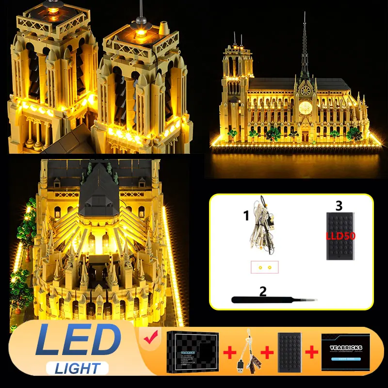 

LED Light Kit For LEGO Notre Name de Paris 21061 DIY Toy Gift (Not Include Building Block Bricks Sets Model)