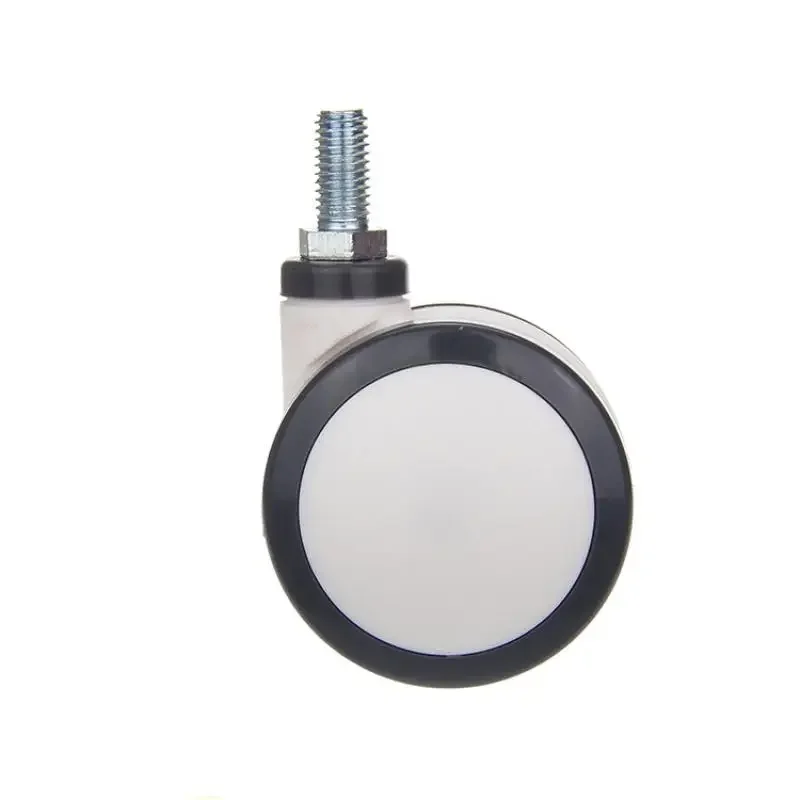 4PCS 3 Inch PU Dual Wheel Casters with M12x25 Screw Rod, Nylon Swivel Medical Casters for Trolley Wheels