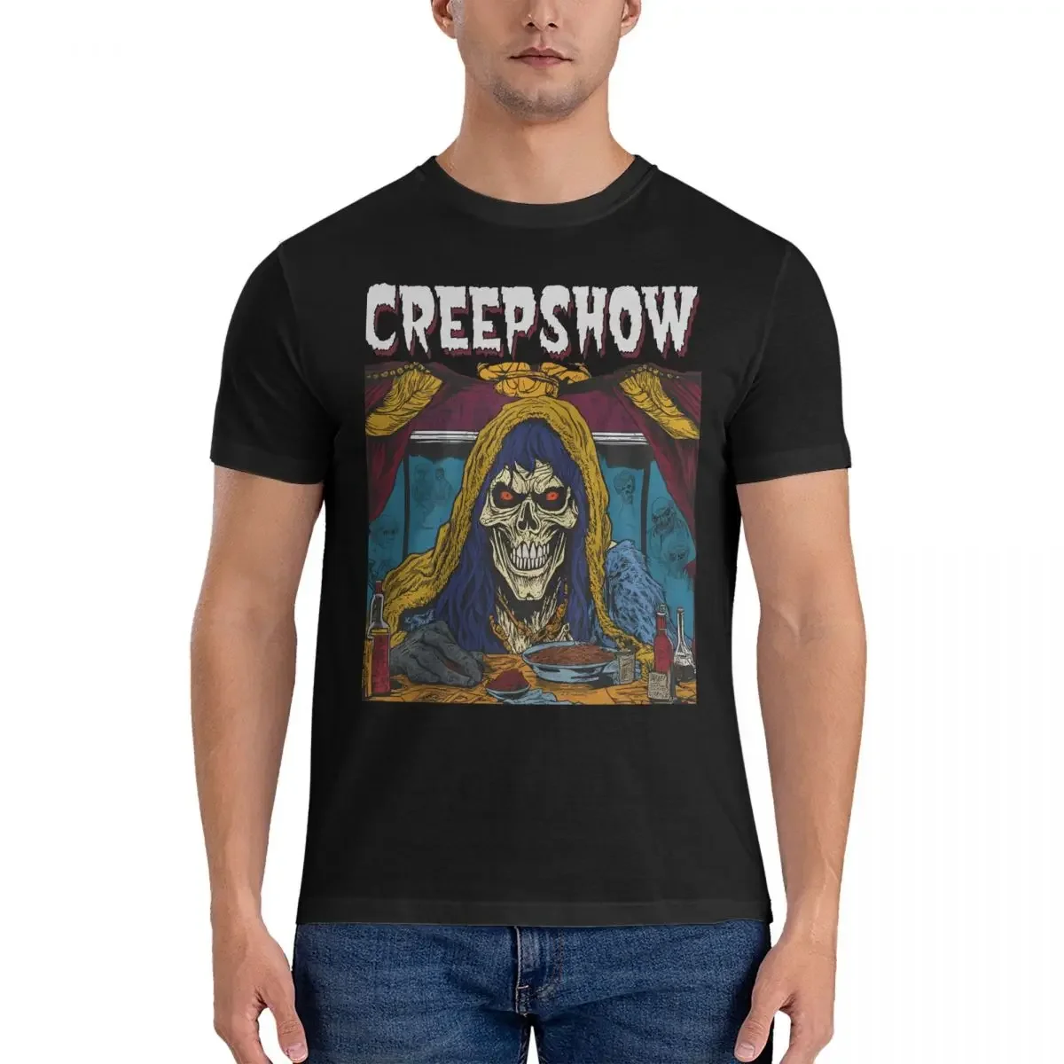 Frightened T-Shirts for Men Creepshow Leisure Pure Cotton Tees Round Collar Short Sleeve T Shirts Original Clothing