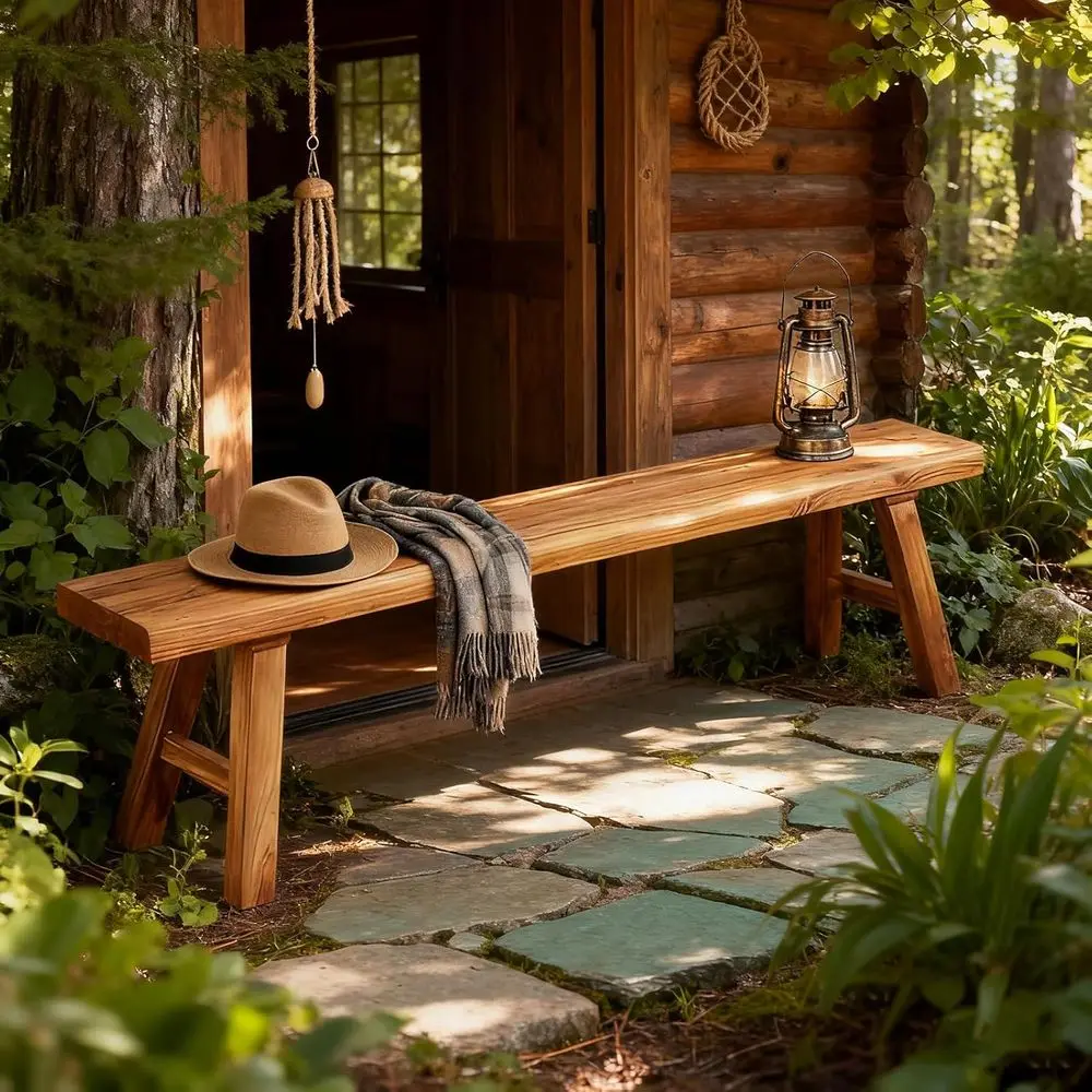 

armhouse Indoor Solid Wooden Noodle Bench - Rustic Entry Way Benches Seat,Maximum Load 880IB,Handcrat inshed or Entryway Bedroom