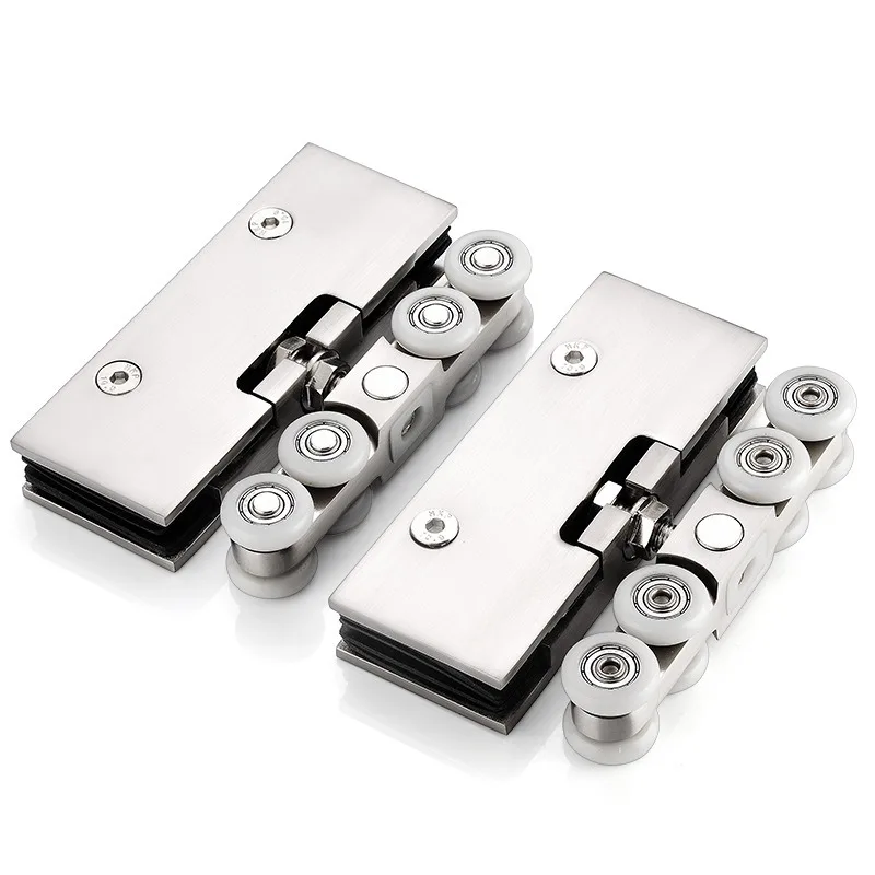 

Frameless Tempered Glass Sliding Door Hanging Wheel Sliding Door Pulley Bearing Capacity 150KG Rail Door Accessories