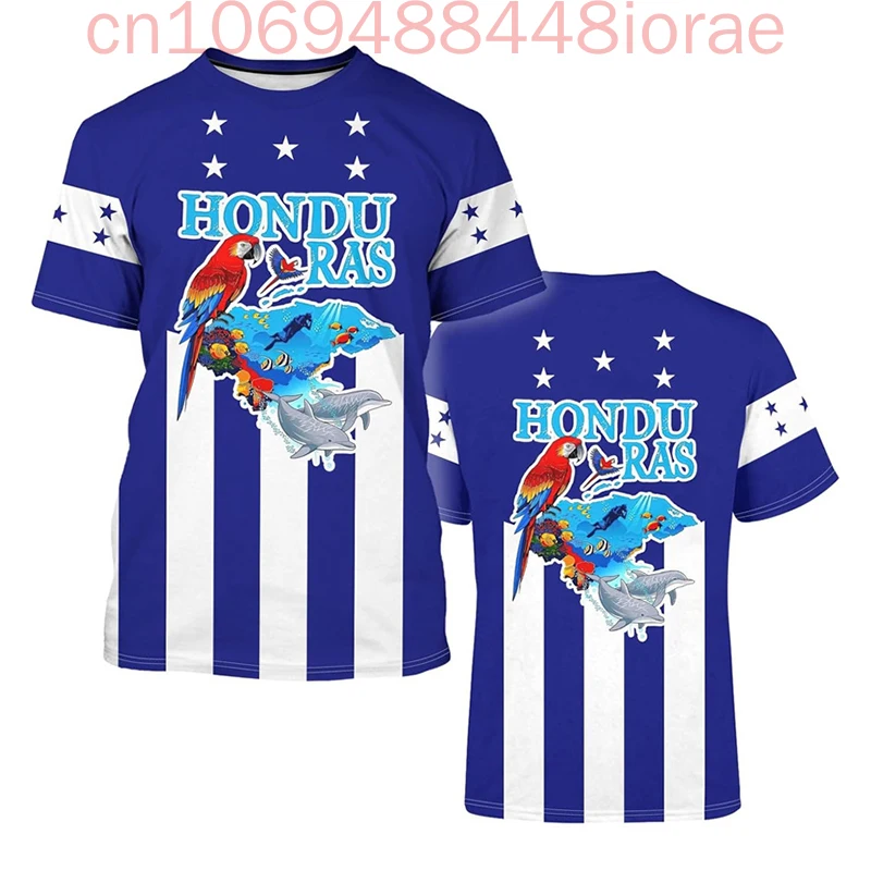

Honduras Flag Print T-shirt For Men And Women Casual Street Summer Short Sleeve T Shirts 2025 New Sport Gym Fashion Trend Tee